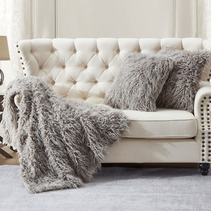 Hand Woven Throw Blanket, Grey