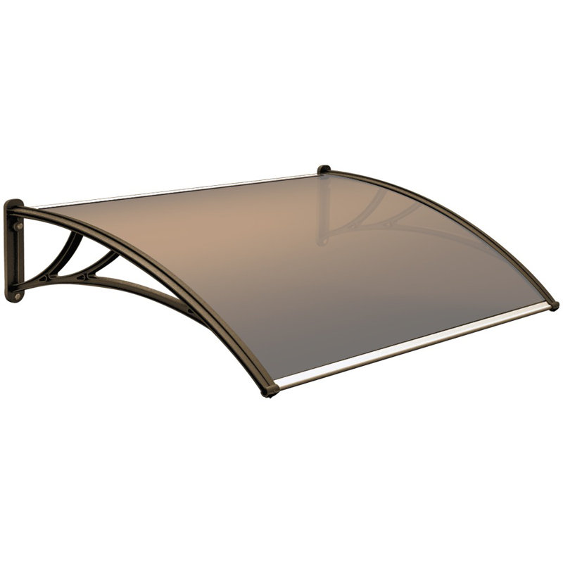 Auvent de porte standard en polycarbonate Onyx Series, H 16 po x l 60 po x P 48 po, Transparent/noir