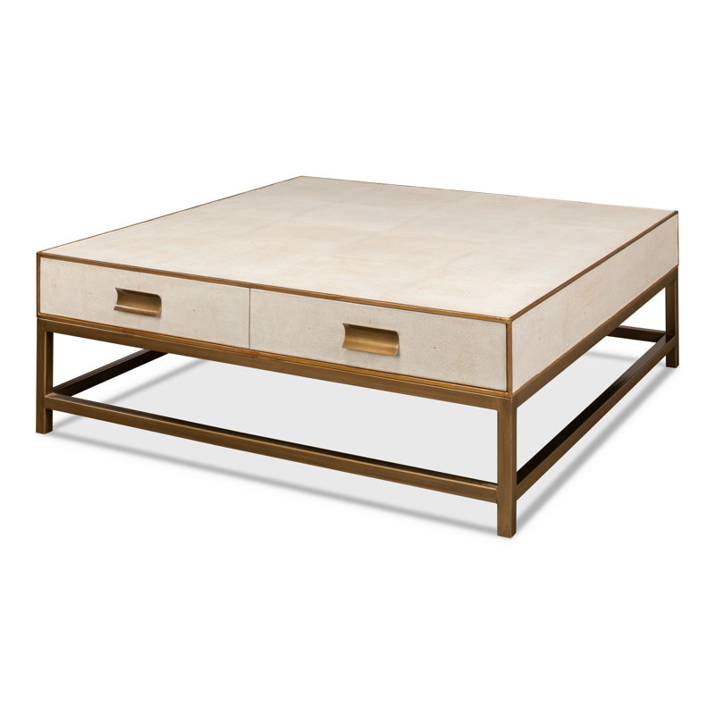 Shagreen Coffee Table, White