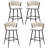 Upholstered Counter & Bar Stool With Curved Weaving Design (Set Of 4)-1570385087-1570385085