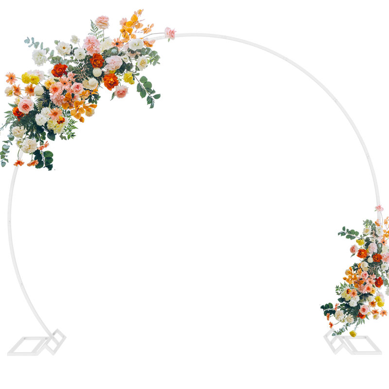Round Backdrop Stand Metal Circle Balloon Arch Frame, White, 72" H x 86.4" W x 1" D