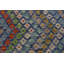 Tapis bleu de laine 7 pi x 9 pi 7 po one-of-a-kind fait main kilim Fortine