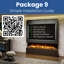 Evolution Fires Pre-Built Media Wall Package 9, finished in textured Venetian Plaster, includes Spectrum Series 72 Series 3-Sided Electric Fireplace-1849023677