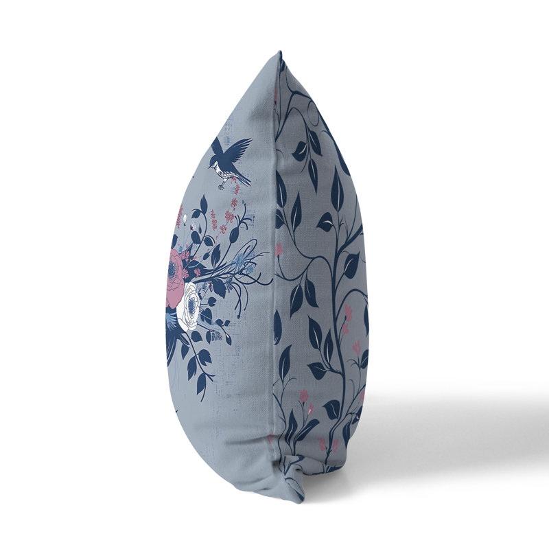Wings Over Flowers  Square Throw Pillow, 26"H x 26"W