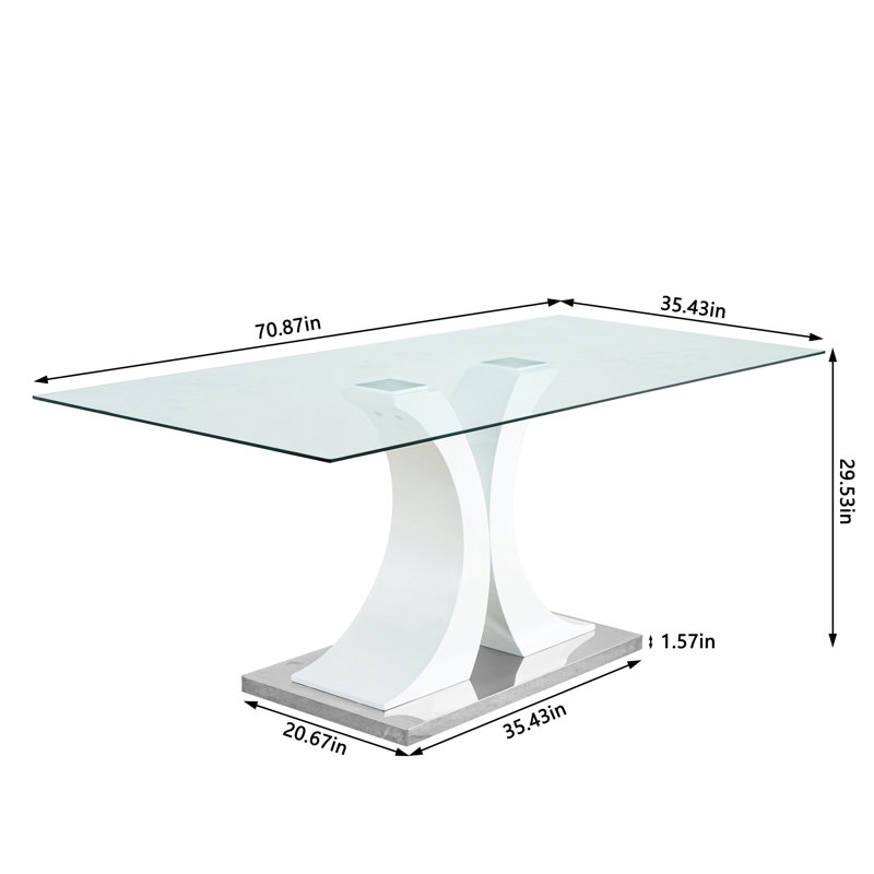Ensemble de salle à manger rectangulaire L 63 po x l 35,43 po Salar