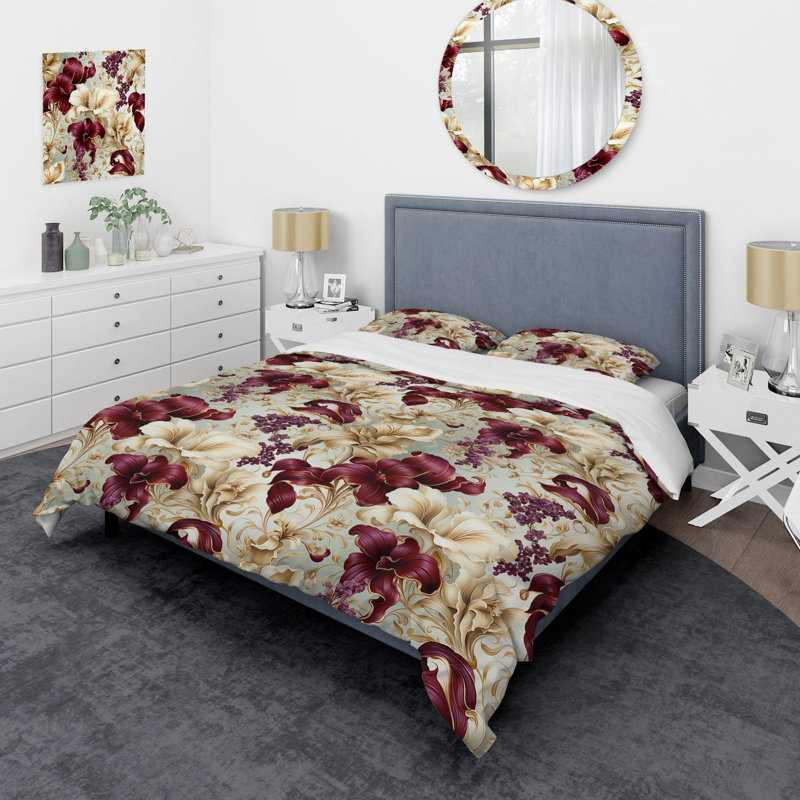 Literie Royal Victorian Flourish Victorian, Housse de couette pour très grand lit et 2 très