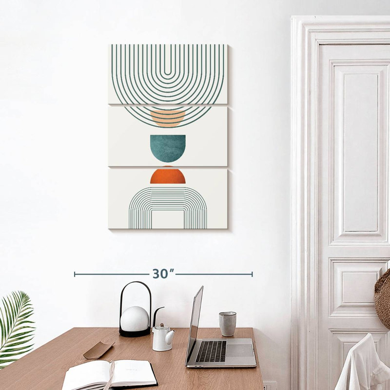 Avery minimaliste Mid-Century orange sarcelle I, H 32 po x l 20 po