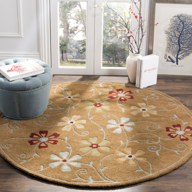 Emrick Hand Hooked Wool Floral Rug