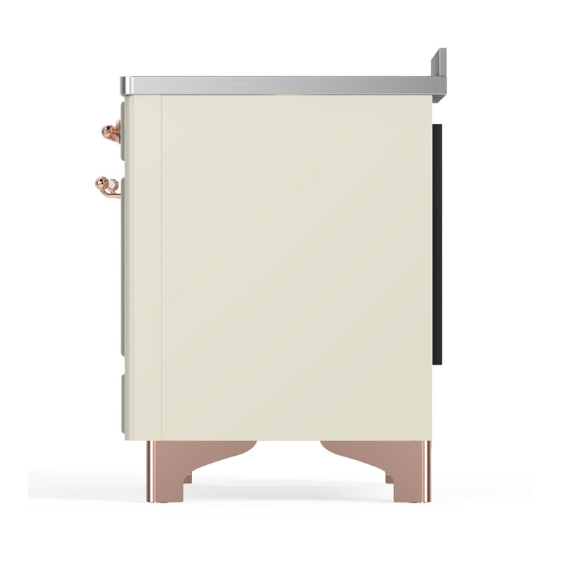 Majestic III Series 48 Inch Induction Range with 6 Induction Elements in Antique White (Chrome Trim), Antique White, Copper