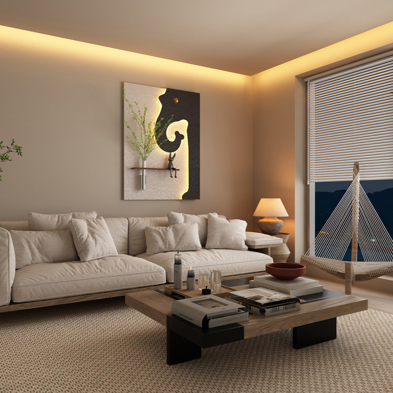 Peinture décorative 39,37 po, H 45,67 po x l 39,37 po x P 2,36 po, Noir