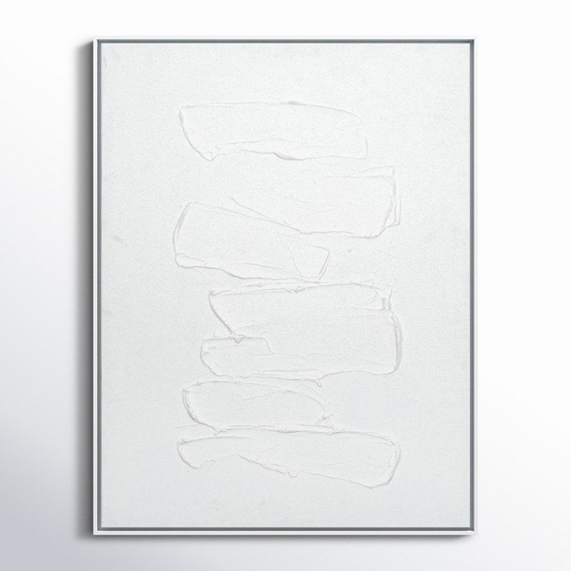 Adriana Abstract Painting, 48" H x 36" W, White