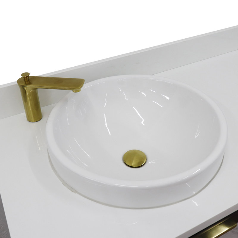 Ensemble de meuble-lavabo double 61 "avec miroir Schreck, Noir