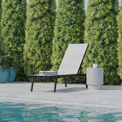 Aubrette All-Weather PVC-coated polyester Adjustable Reclining Chaise Lounge Chair