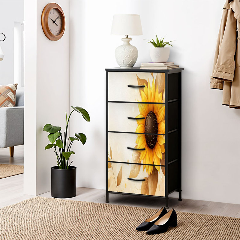 Commode pour commode de chambre à coucher pour garde-robe en verre coloré tournesol classique