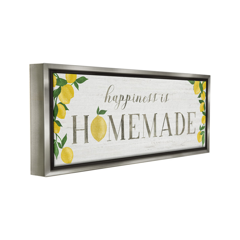 " Happiness Is Homemade " by Natalie Carpentieri, Luster Gray Floater Frame, 11" H x 25" W