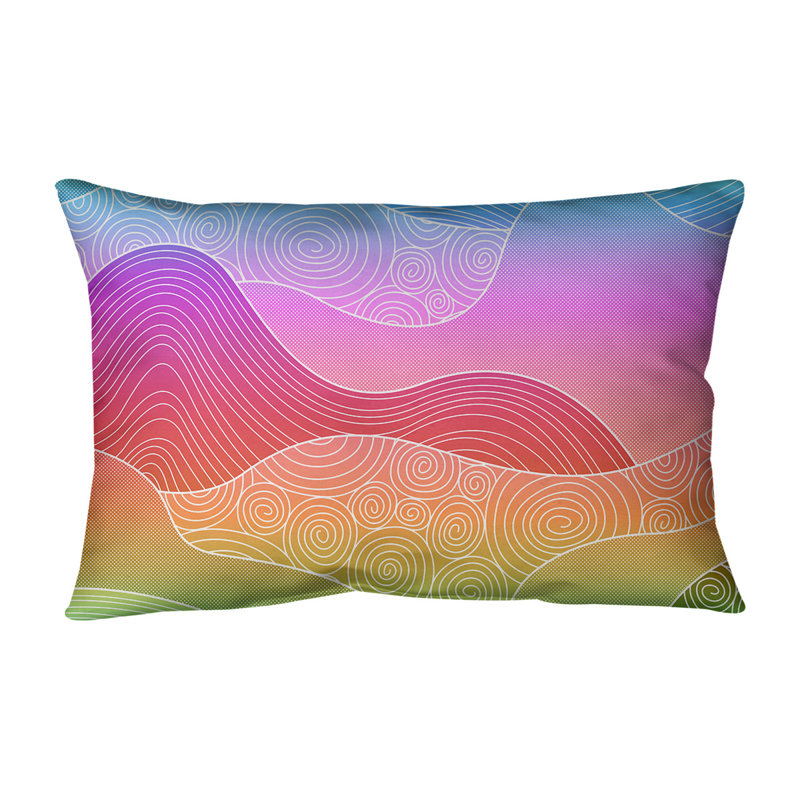Coussin lombaire intérieur / extérieur Katelyn Elizabeth, Rose / Orange