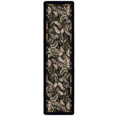Alminus Jungle Fever Ebony Sage Floral Area Rug