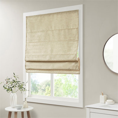 Printed Faux Silk Room Darkening Cordless Roman Shade