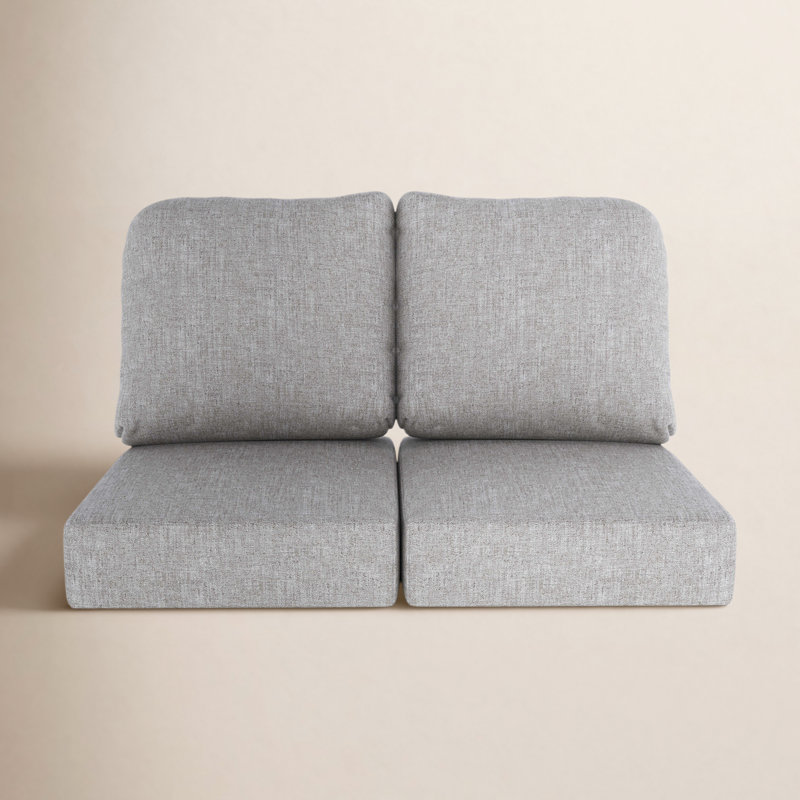 Amala Sunbrella® Indoor/Outdoor Loveseat Cushion, Canvas Granite Sunbrella® Canvas