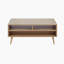 Table basse contemporaine en bois naturel et blanc