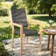Chaises de patio d'extérieur modernes, bois d'eucalyptus et corde gris anthracite, ensemble de 2