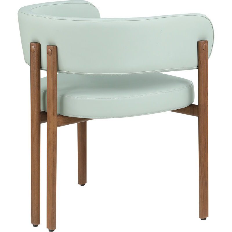 Fauteuil Gideon, Noyer, Cuir végétalien vert menthe