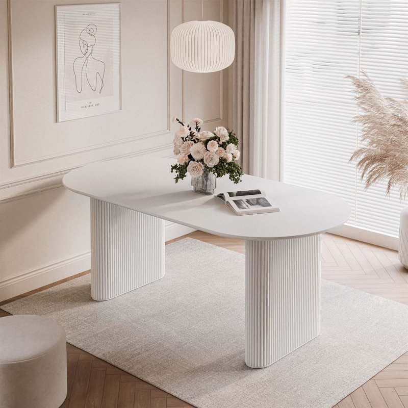 Dining Table, Matte White