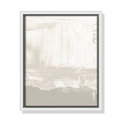 Taupe Abstract - Floater Frame Print on Canvas