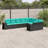 Latitude Run® 9 Piece Patio Sofa Set With Cushions Black Poly Rattan-367379212