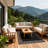 Outdoor Area Rug, Casual Design with Striped Border, Stain Resistant Durable Mat for Patio, Balcony, Bedroom, Living Room, Dining Room, Bathroom-489525007-489525006