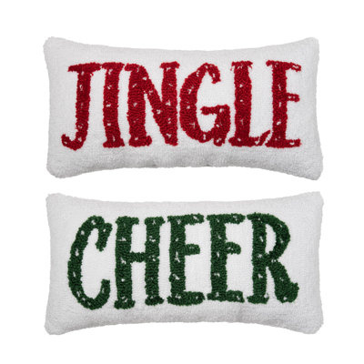 Jingle/Cheer Reversible Hooked Pillow