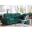 Canapé-lit modulaire réversible en tissu de velours vert l 97,5 po Kipriano-697587849