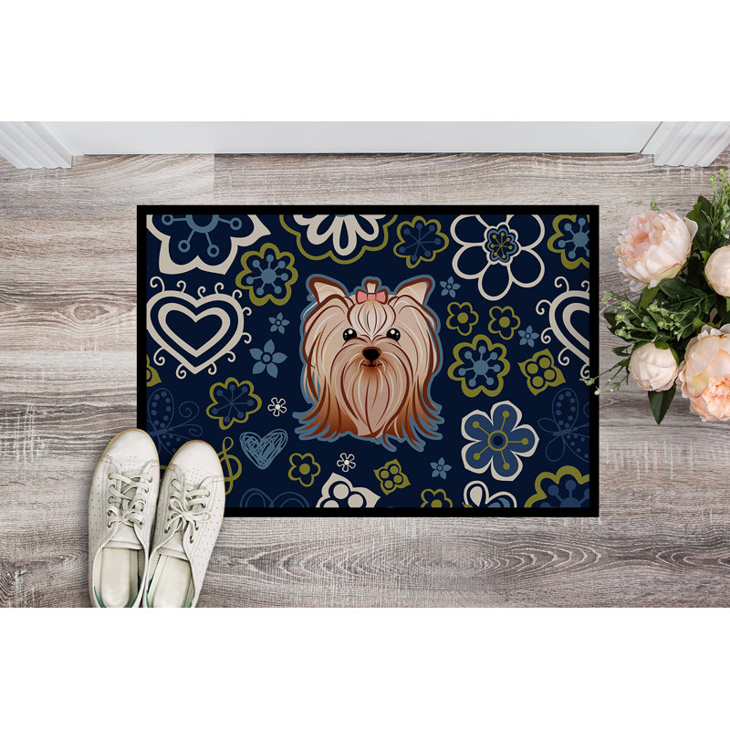Tapis d'extérieur antidérapant Toluca, L 24 po x L 36 po, Yorkshire-terrier Yorkie
