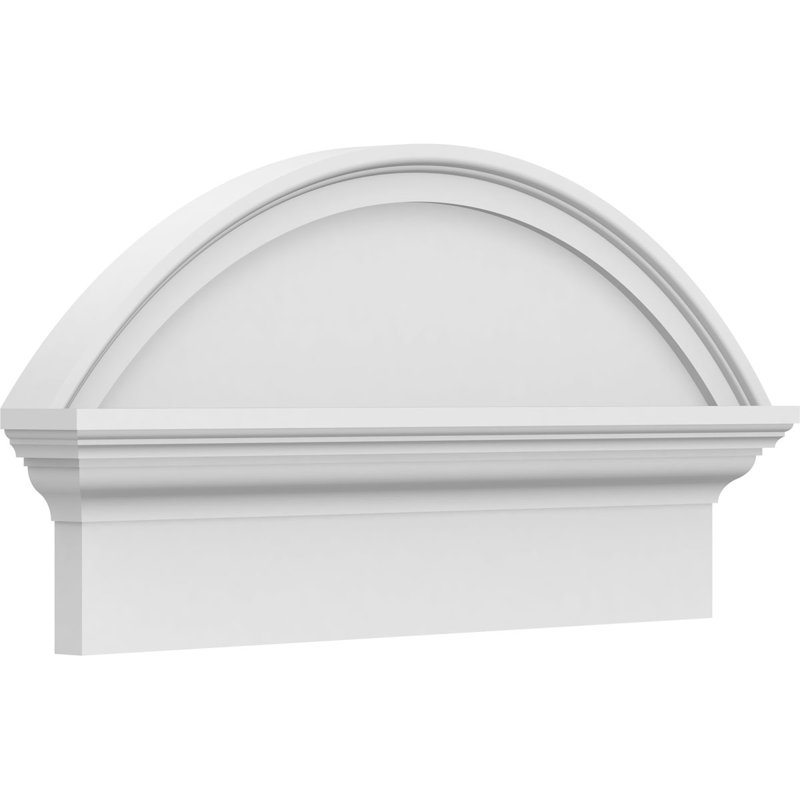 L 24 po x H 12-7 / 8 po x P 2-3 / 4 po à front arqué en PVC de qualité architecturale, H 12 7/8 po x l 24 po x P 2 3/4 po