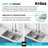 KRAUS Kore™ 30" L Drop-In Workstation 16 Gauge Stainless Steel Double Bowl Kitchen Sink with Accessories