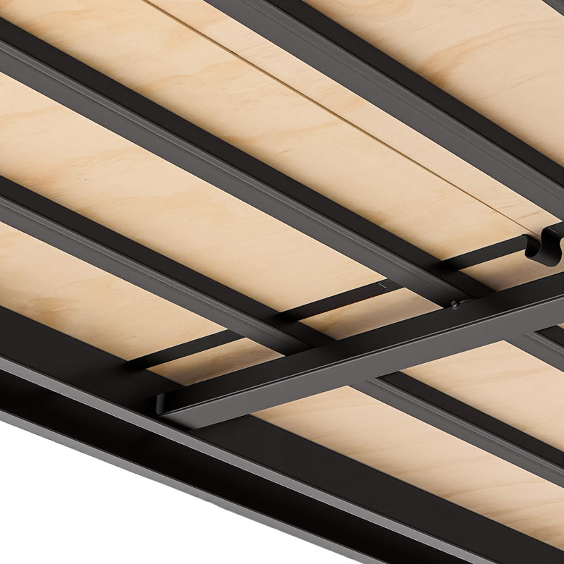 Bunkie Board, Cal King 69,7 x 81,9 po, planche de lit pliable sous matelas avec sangles en nylon, contreplaqué, bords arrondis, conception anti-affaissement pour les cadres en métal, les canapés-lits, les plateformes et les lits superposés