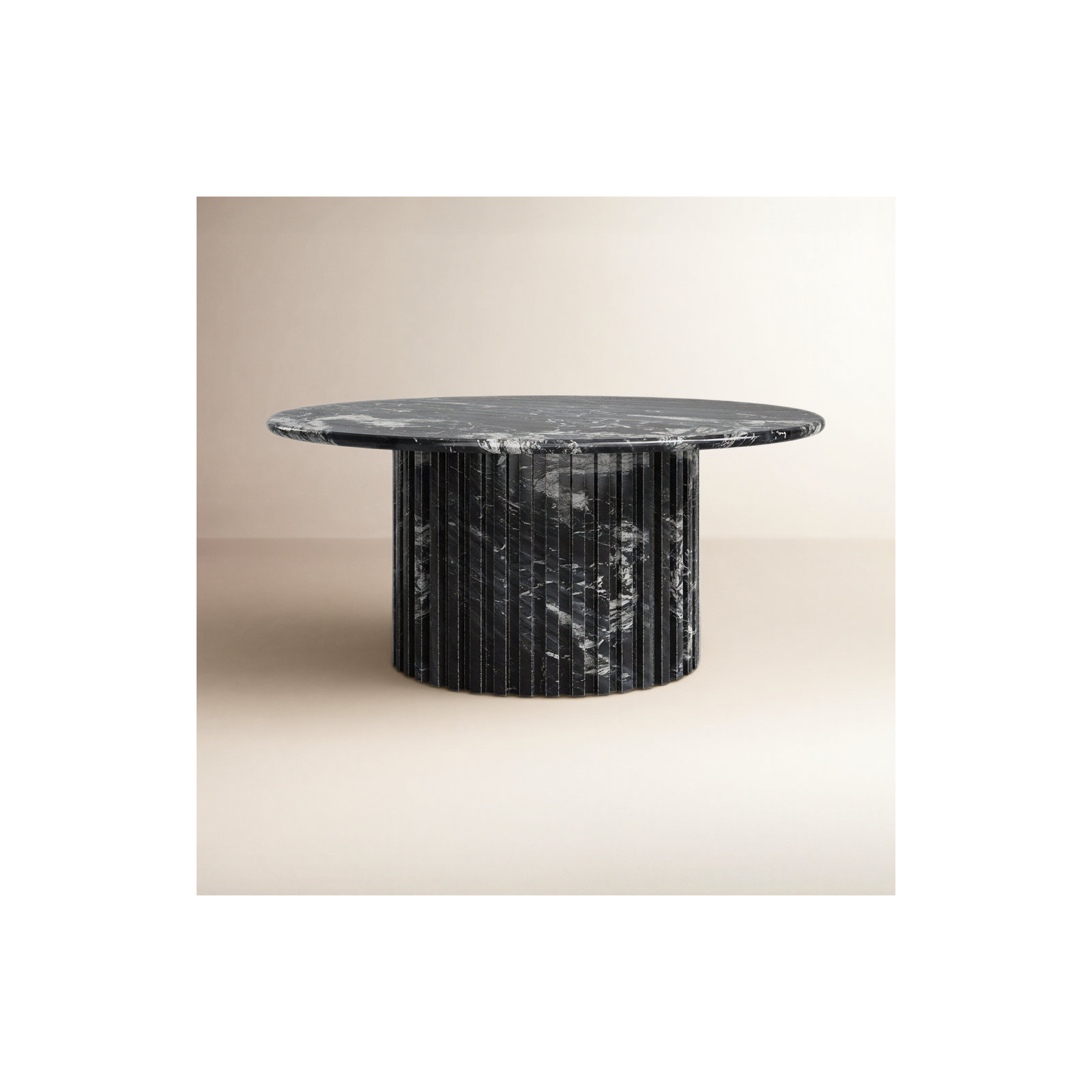 Pedestal Coffee Table, Black Marble