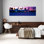 «Ocean Drive Miami Beach», États-Unis, paisible, paisible, palmier abstrait, architecture, art mural sur la plage