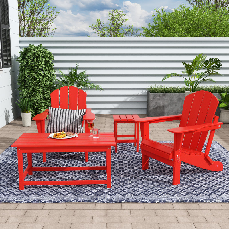 Laguna Foldable Outdoor Adirondack Chair, Red
