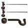 Pedestal Sink Supply Kit with P-Trap and Round Handle Angle Stops