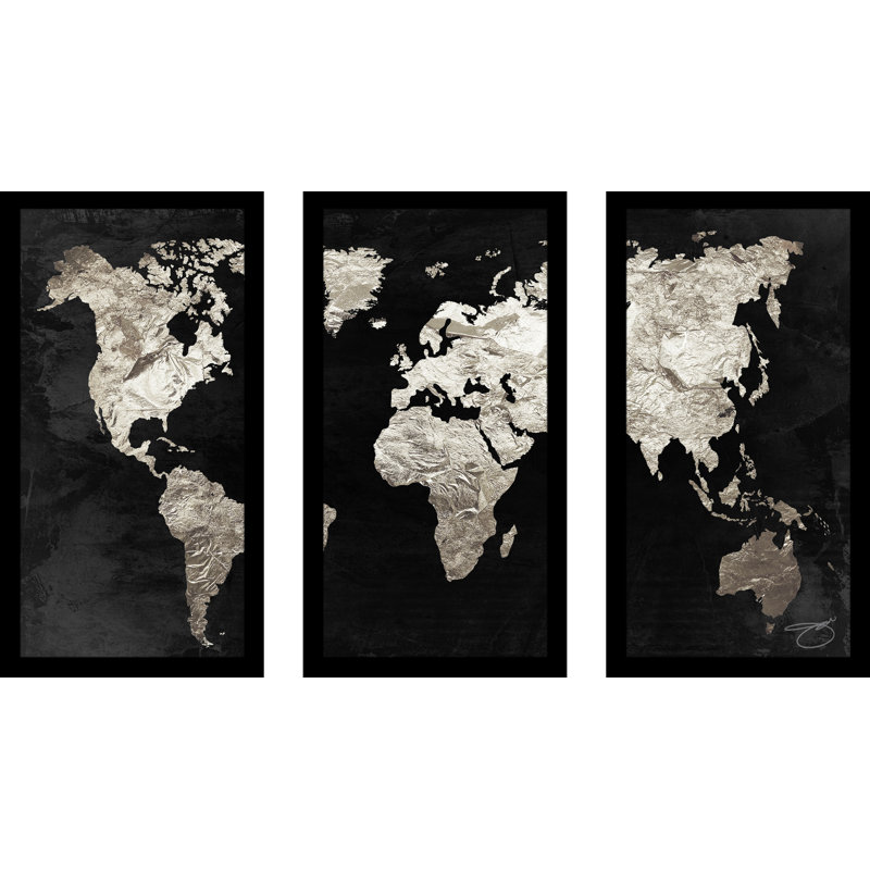 « pure silver », ensemble de 3 impressions encadrées, H 33,5 po x l 52,5 po x P 1 po