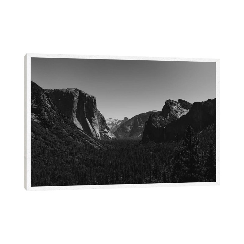 Tunnel View, Yosemite National Park IV by Bethany Young - Print on Canvas, White Framed, 66.04cm H x 101.6cm W x 3.81cm D