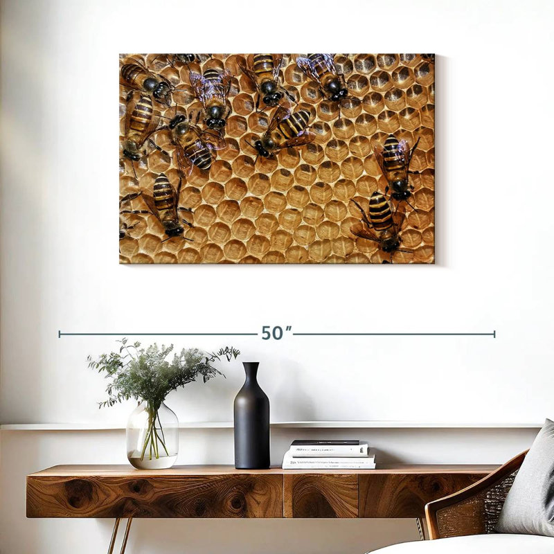 Brampt Honeycomb Bees, 24" H x 36" W
