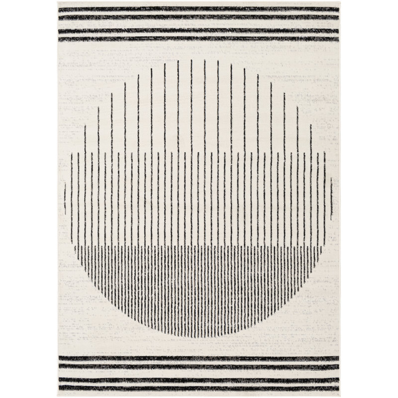 Corum Black/Off-White Rug, Rectangle 152 x 213cm