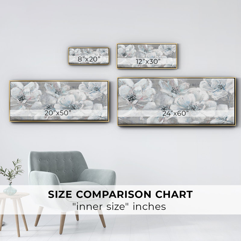 Soft Teal Summer- Framed Canvas, 20" H x 50" W