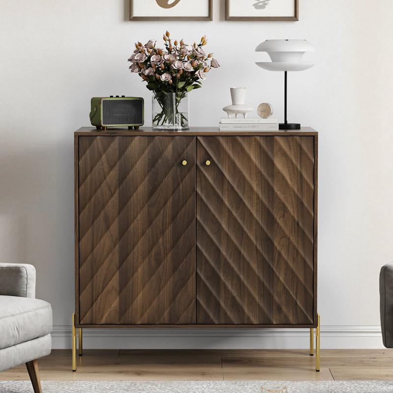 Buffet Mid-Century en noyer pour la salle à manger et le vestibule, lumières de table spacieuses, construction, tablettes ajustables, conception à vagues diagonales, nombreux vêtements de rangement, fabrication