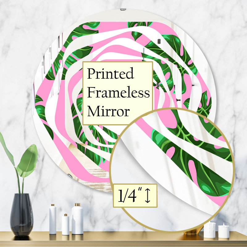 Miroir mural Whirl Foliage Coastal, H 31,5 po x l po, Whirl Palm Leaves III