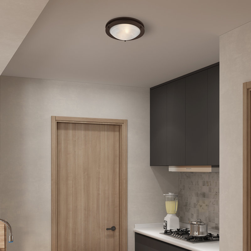 Plafonnier encastré 2 lumières Adrielle, Bronze, H 3,5 po x l 11 po x P 11 po