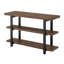 Console média de 48 po avec structure en bois massif et en métal et deux tablettes de style industriel rustique Rundell-296065259