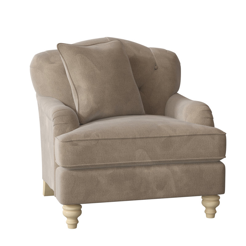 Fauteuil large capitonné 38 po Sullivan, Velours performance brun clair tweeter 7, Non, Manhattan